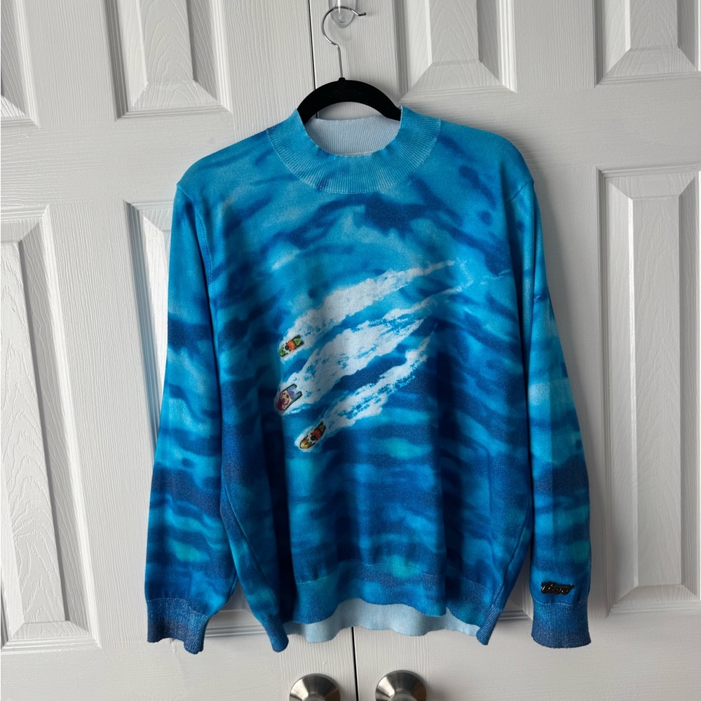 Tier NYC Teal Blue Green Crewneck Sweatshirt L NWT Project 4 Tier Island